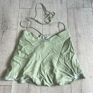 Pastel Wrap Satin skirt